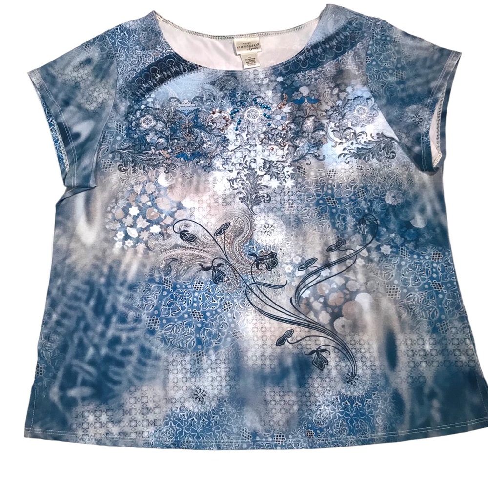 Women's KIM ROGERS Short Sleeve Tee Top, Size 1X